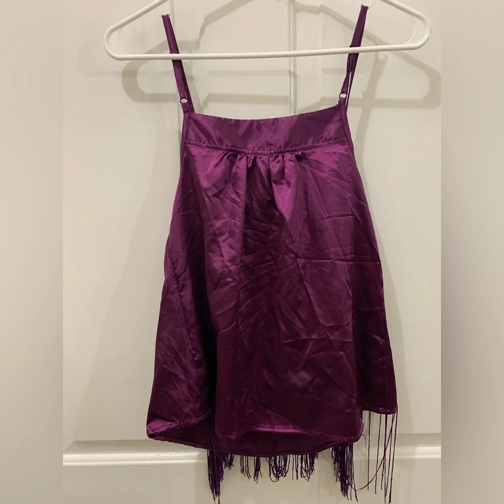 Charlotte Russe Purple Beaded Frilled top size small - Picture 5 of 9